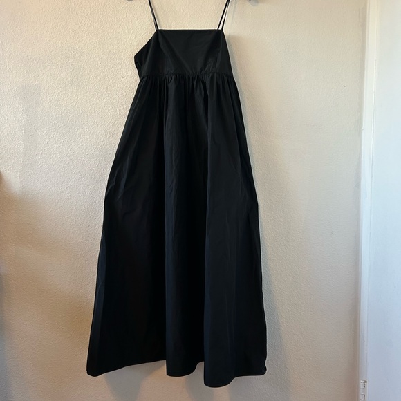 Banana Republic Ariella Taffeta Black Midi Dress Size 6 - Picture 4 of 10